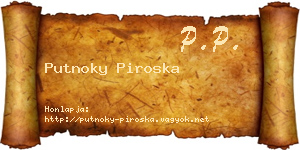 Putnoky Piroska névjegykártya